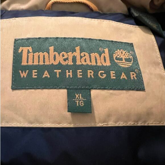 Timberland Weathergear Men's Duck Down Puffer Vest in Yellow Tan Size XL - Picture 4 of 6